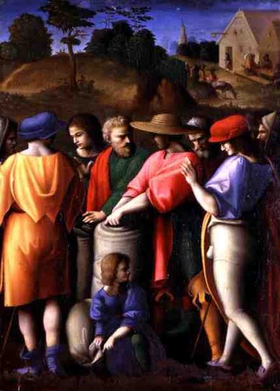 Poszukiwanie skradzionego kubka z „Opowieści Giuseppe Ebreo” (tempera na panelu) autorstwa Francesco Ubertini Verdi Bachiacca