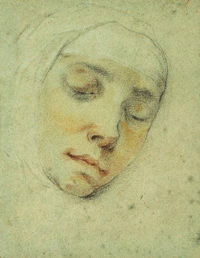 Portret Pasitei Corgi, jej oczy zamknięte w ekstazie, autorstwa Francesco Vanni