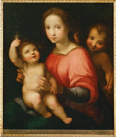 Święta Maria z Dzieciątkiem i małym Janem Chrzcicielem ... (obraz na drewnie) autorstwa Francesco Vanni