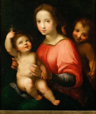 Dziewica i dziecko z Janem Chrzcicielem jako chłopiec - Francesco Vanni (1563-1610). Olej na drewnie, ca. 1600. Wymiar : 54x46 cm. Muzeum Historii Sztuki, Wiedeń autorstwa Francesco Vanni