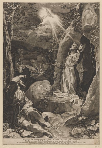 Franciszek otrzymuje stygmaty autorstwa Francesco Villamena