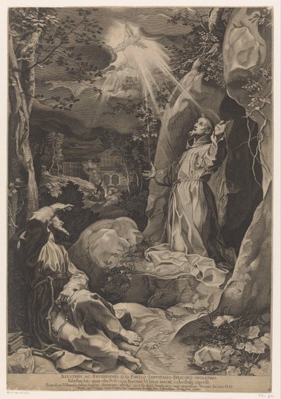 Franciszek otrzymuje stygmaty autorstwa Francesco Villamena