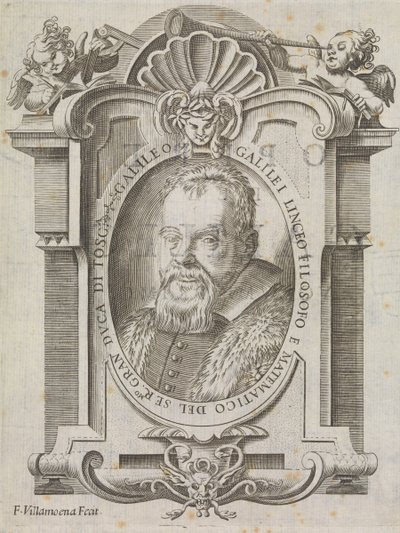 Galileo Galilei (1564-1642), ok. 1656 r. (rycina) autorstwa Francesco Villamena