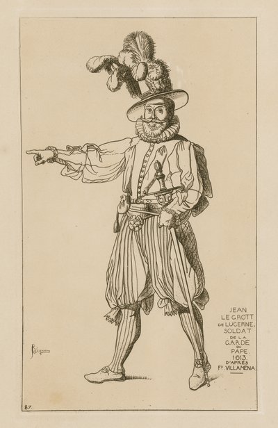 Jean le Grott z Lucerny, gwardzista papieża, 1613 autorstwa Francesco Villamena