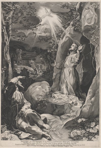 Stygmaty św. Franciszka autorstwa Francesco Villamena, after Federico Barocci