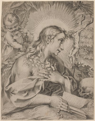 Magdalena pokutująca autorstwa Francesco Villamena after Francesco Vanni