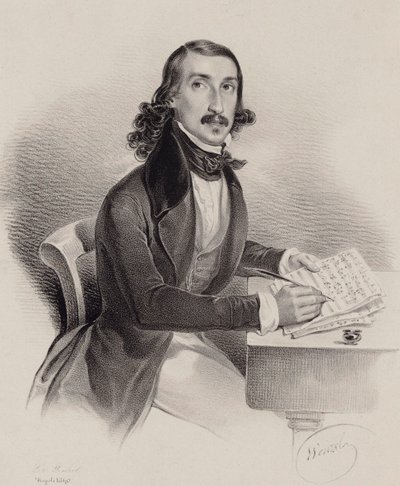 Portret piosenkarza i kompozytora Giacinto Marrasa 1810-1883 , 1840. autorstwa Francesco Wenzel