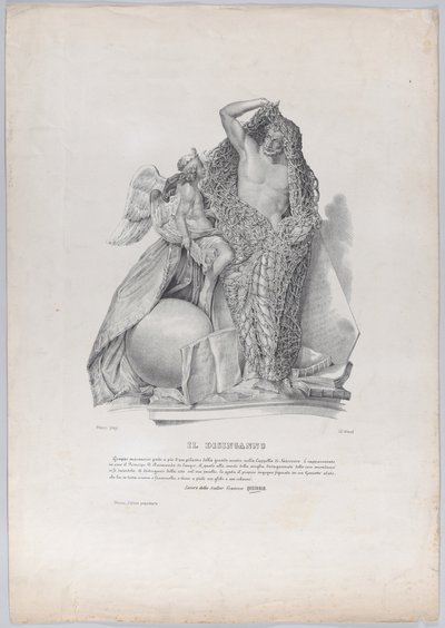Książę Raimondo di Sangro wyplątuje się z sieci światowych trosk z..., ok. godz. 1840-50. autorstwa Francesco Wenzel