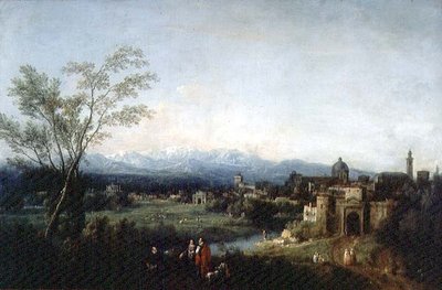 Fantastyczny Pejzaż, Vicenza (olej na płótnie) autorstwa Francesco Zuccarelli
