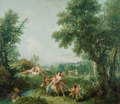 Krajobraz z edukacją Bachusa, 1744 autorstwa Francesco Zuccarelli