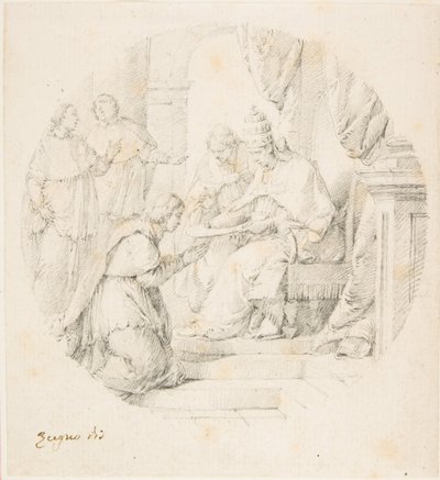 Angelo Maria Querini Kardynał stworzony przez Benedykta XIII, 1709-87. autorstwa Francesco Zugno