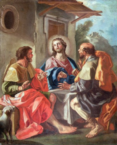 Wieczerza w Emaus (olej na płótnie) autorstwa Francesco de (attr. to) Mura