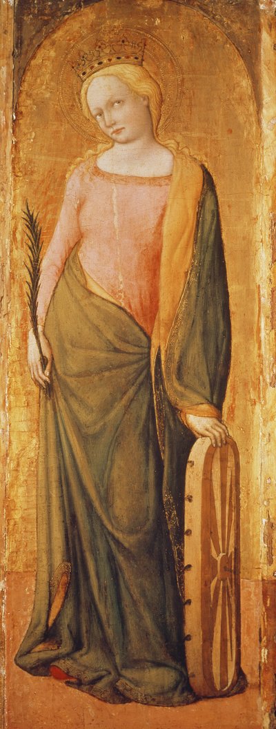 Św. Katarzyna Aleksandryjska, XV w. (tempera na desce) autorstwa Francesco de