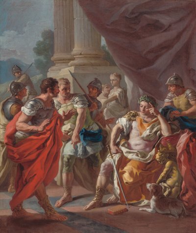 Aleksander potępiający fałszywe pochwały autorstwa Francesco de Mura