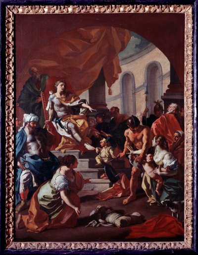 Wyrok Salomona (Sąd Salomona) Obraz Francesco de Mura (1696-1782) Muzeum Opactwa Montecassino Włochy autorstwa Francesco de Mura