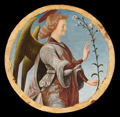 Poliptyk Griffoni: Anioł Zwiastowania, ok. 1472-1473. autorstwa Francesco del Cossa