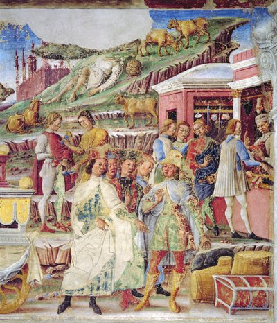 Triumf Merkurego: czerwiec, z Pokoju Miesięcy, ok. 1467-70 (fresk) (fragment) autorstwa Francesco del Cossa