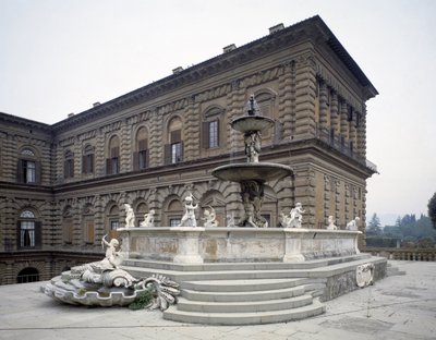 Widok na fontannę karczocha autorstwa Francesco del Tadda