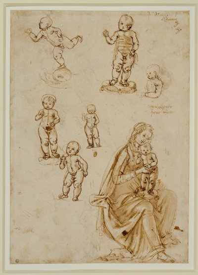 Sześcioro dzieci; Dziewica z Dzieciątkiem ... autorstwa Francesco di Simone (attr. to)