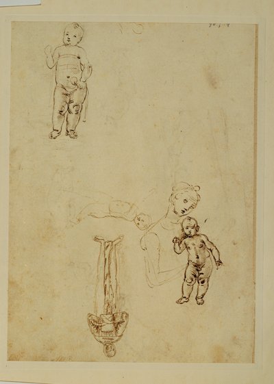 Dziewica i Dzieciątko Jezus; dwoje dzieci ... autorstwa Francesco di Simone (attr. to)