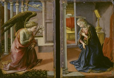 Dyptyk - Zwiastowanie, ok. 1450-55 autorstwa Francesco di Stefano Pesellino