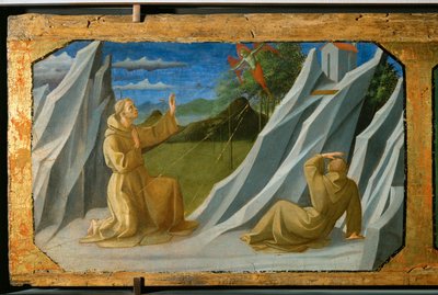 Święty Franciszek z Asyżu otrzymujący stygmaty Sept (olej na drewnie) autorstwa Francesco di Stefano Pesellino