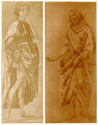 Studiuj na stojącym młodym świętym z palmą autorstwa Francesco di Stefano Pesellino