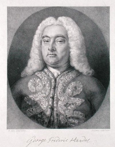 George Frederick Handel (1685-1759) wyryty przez Fredericka Christiana Lewisa I (1779-1856) 1828 (rycina) autorstwa Francis (after) Kyte