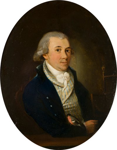 Portret dżentelmena z gilem, ok. 1794-1872 (olej i miedź na panelu) autorstwa Francis (attr. to) Alleyne