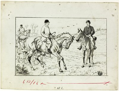Trzech jeźdźców na polowaniu autorstwa Francis Arthur Fraser