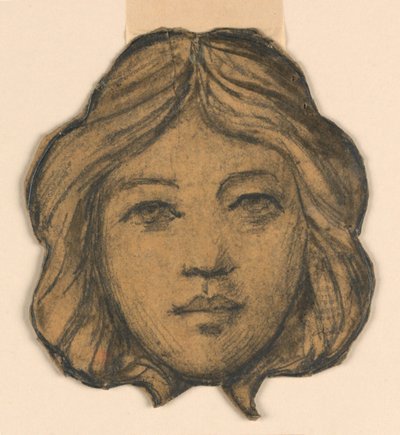Głowa kobiety (projekt witrażu) autorstwa Francis Augustus Lathrop