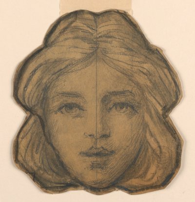Głowa kobiety (projekt witrażu) autorstwa Francis Augustus Lathrop