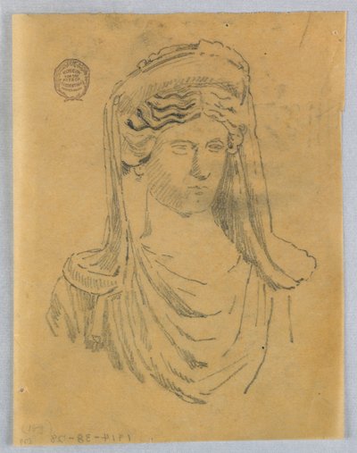 Szkic popiersia kobiety autorstwa Francis Augustus Lathrop