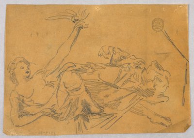 Szkic postaci kobiecej z gołębiem autorstwa Francis Augustus Lathrop