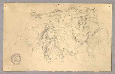 Szkic grupy figuralnej do Wniebowstąpienia autorstwa Francis Augustus Lathrop