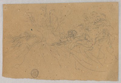 Szkic grupy figuralnej do Wniebowstąpienia autorstwa Francis Augustus Lathrop