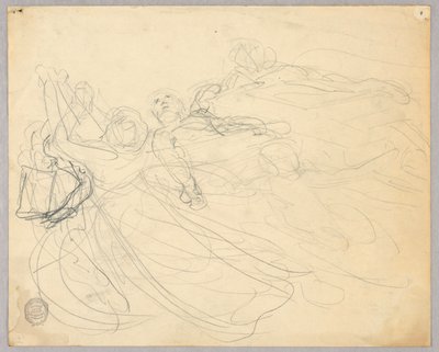 Szkic grupy figuralnej do Wniebowstąpienia autorstwa Francis Augustus Lathrop