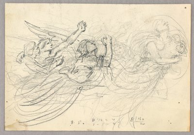 Szkic grupy figuralnej do Wniebowstąpienia autorstwa Francis Augustus Lathrop