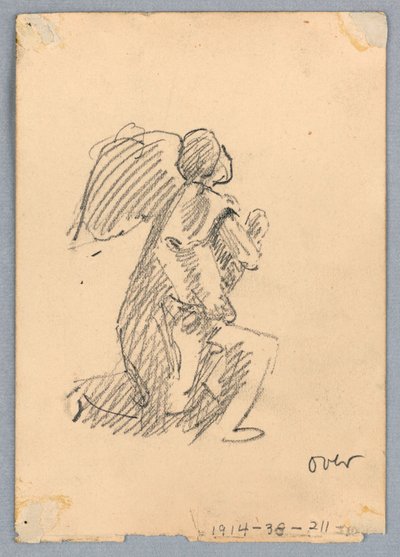 Szkic klęczącego anioła autorstwa Francis Augustus Lathrop