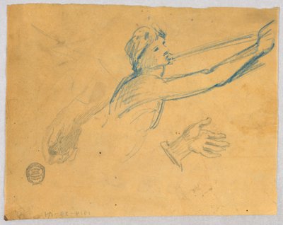 Szkic Trąbiącego Anioła autorstwa Francis Augustus Lathrop