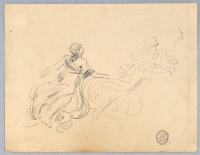 Szkic dwóch postaci kobiecych autorstwa Francis Augustus Lathrop
