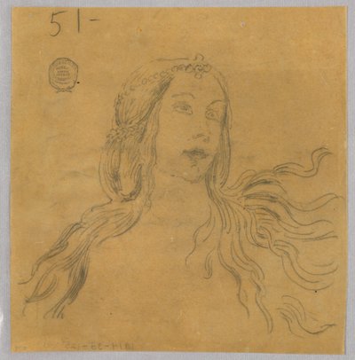 Szkic głowy kobiety autorstwa Francis Augustus Lathrop