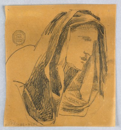 Szkic kobiecej głowy autorstwa Francis Augustus Lathrop