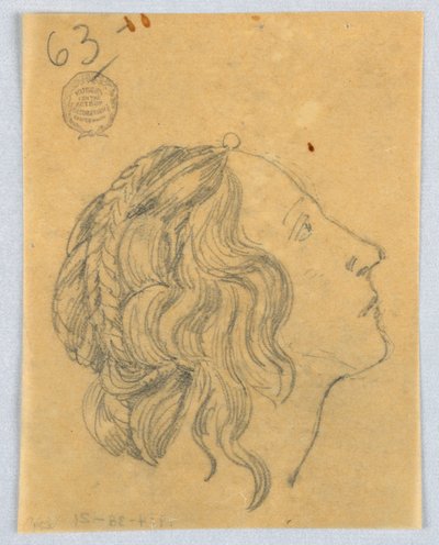 Szkic głowy kobiety w profilu autorstwa Francis Augustus Lathrop