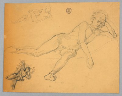 Szkic aktu męskiego autorstwa Francis Augustus Lathrop