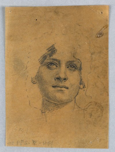 Szkic twarzy kobiety autorstwa Francis Augustus Lathrop
