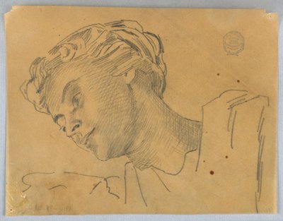 Szkic kobiecej głowy autorstwa Francis Augustus Lathrop