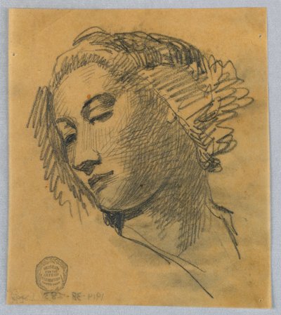 Szkic kobiecej głowy autorstwa Francis Augustus Lathrop