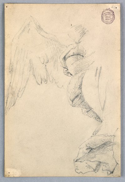 Szkic ze skrzydłami i draperią autorstwa Francis Augustus Lathrop