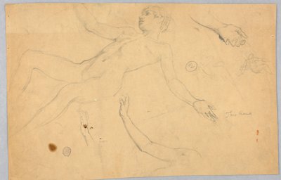 Szkice kobiecego aktu i rąk autorstwa Francis Augustus Lathrop